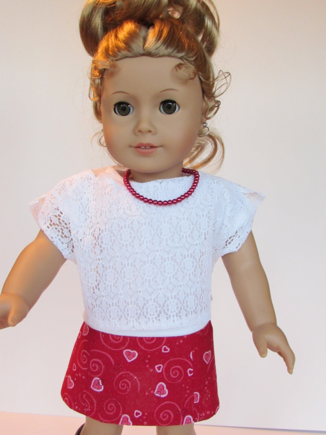 Handmade Doll Clothes for 18 inch doll Valentine Outfit fits