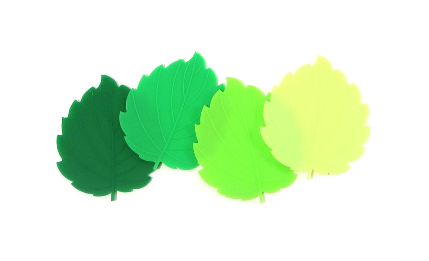 Green Ombre Leaf Baran Garnish // Set of 4 Reusable Silicone