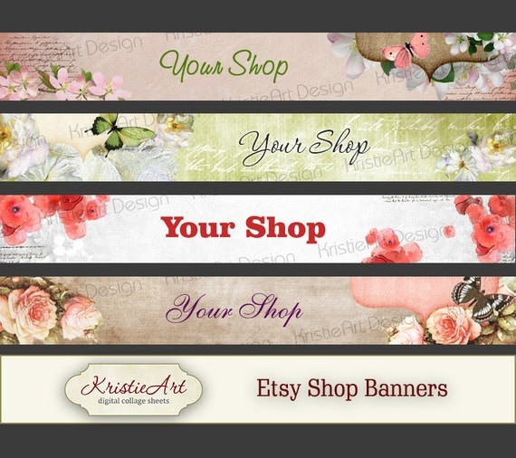 ETSY Shop Banners Set 5. Digital banner etsy by KristieArtDesign