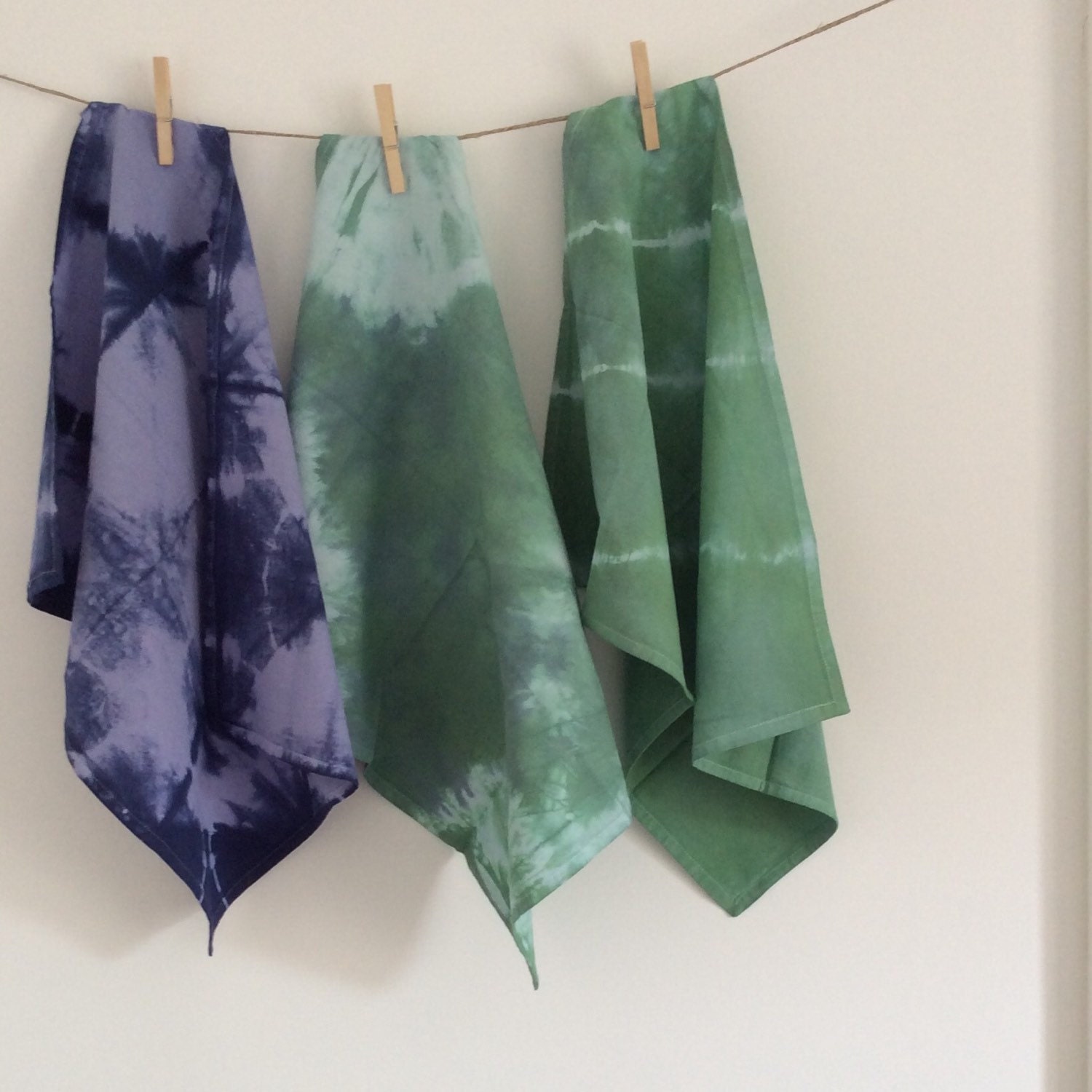 Shibori dyed tea towel