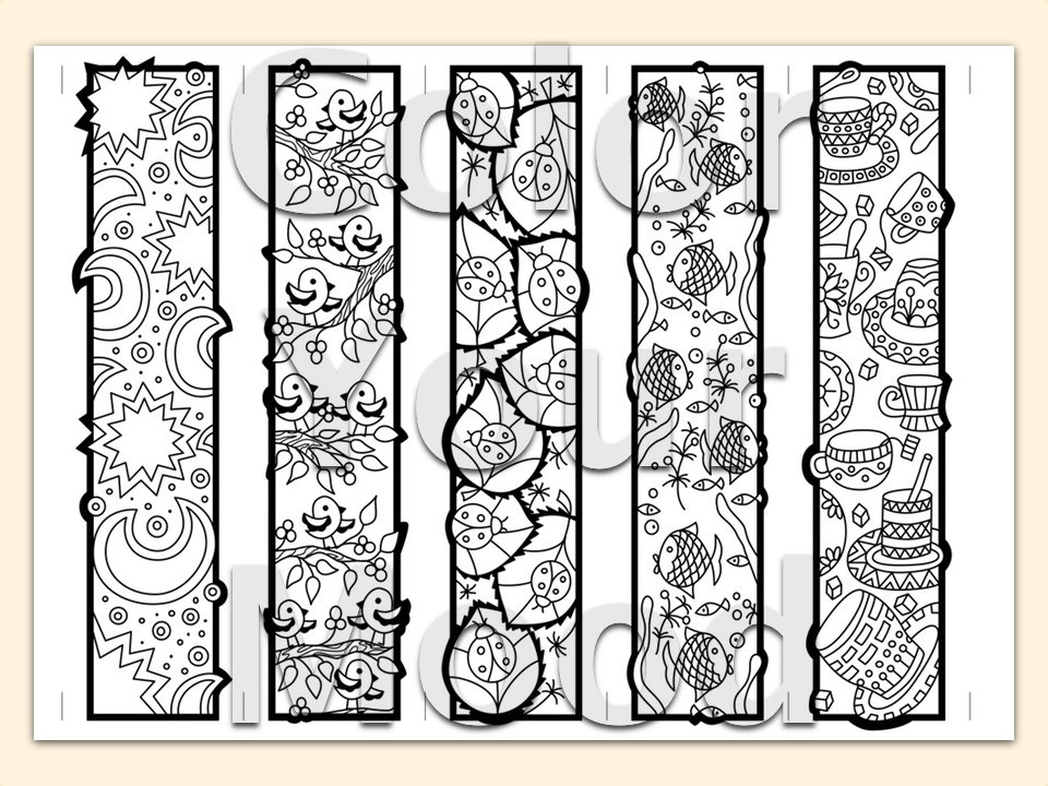 printable zendoodle bookmarks diy print color by