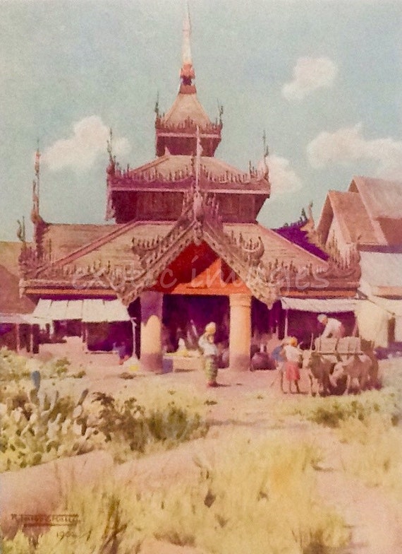 1912 Rangoon Shwedagon Bazaar Yangon  Pagoda by ExoticImages