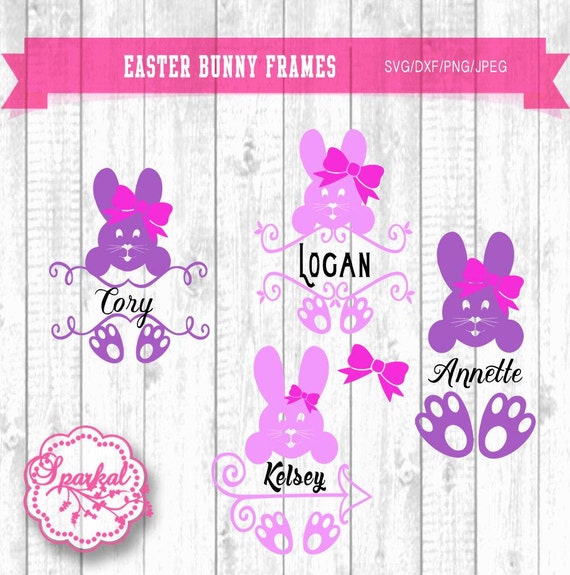 Easter Monogram SVG Frames Easter Clipart Bunny Monogram