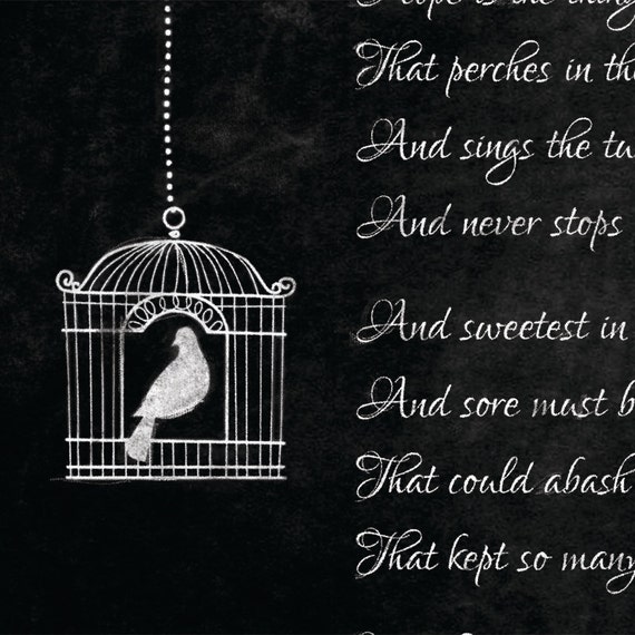emily dickinson hope is the thing with feathers theme