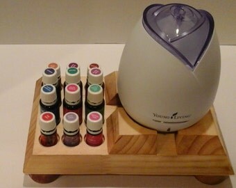 Young Living/doTerra Essential Oil STARTER Stand and Diffuser Display - "Double Holes" for both size bottles and Home & Dewdrop Diffusers