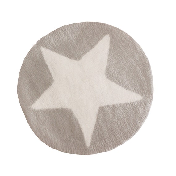 Star Round Felt Rug by BeBebunt on Etsy