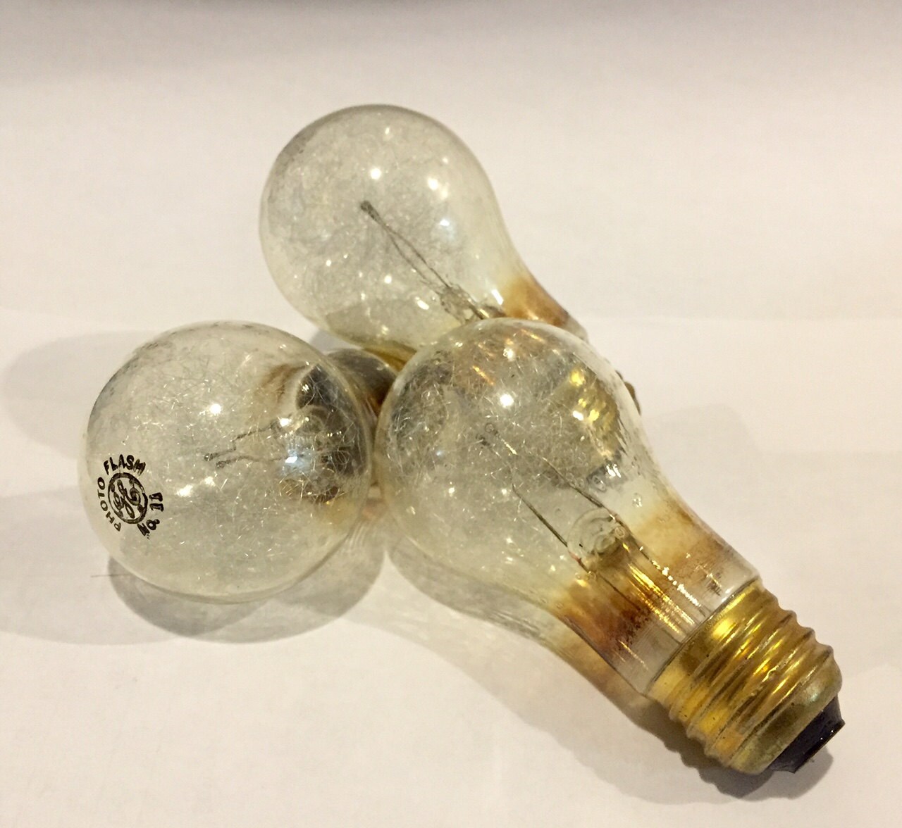 GE 11 Flash Bulbs 3 Old Press Camera Bulbs c1950's