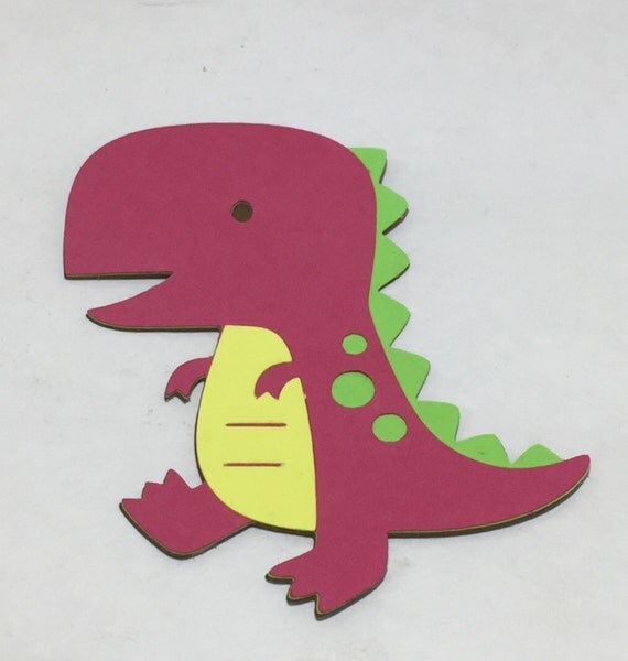 6 Cricut Die Cut Dinosaur Embellishments