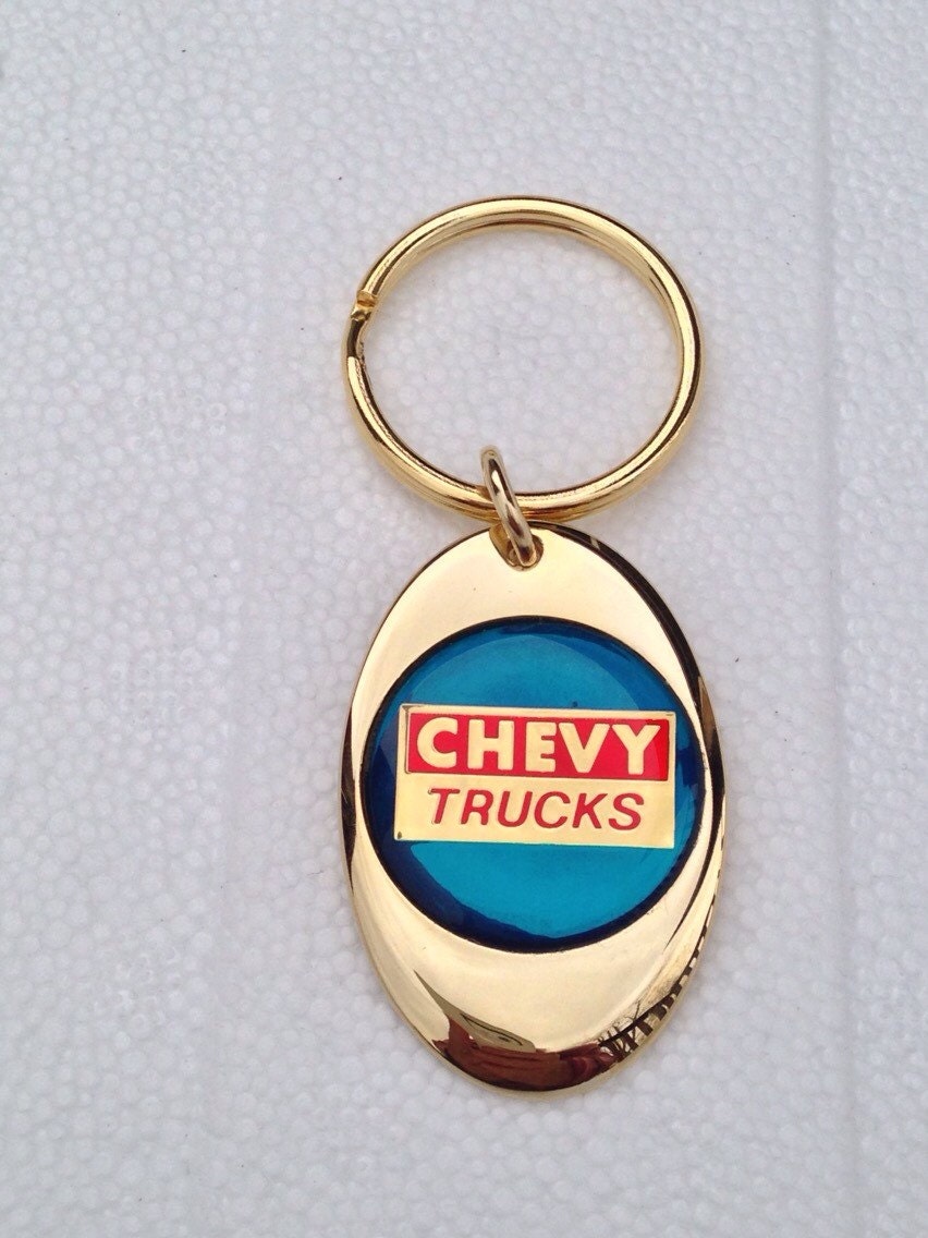 Chevy Trucks Keychain Solid Brass Gold Plated Chevrolet Key