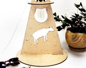 Table lamp UFO. Plywood
