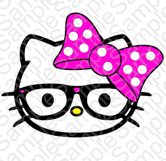 Hello Kitty With Glasses Inspired SVG and DXF by BrocksPlayhouse