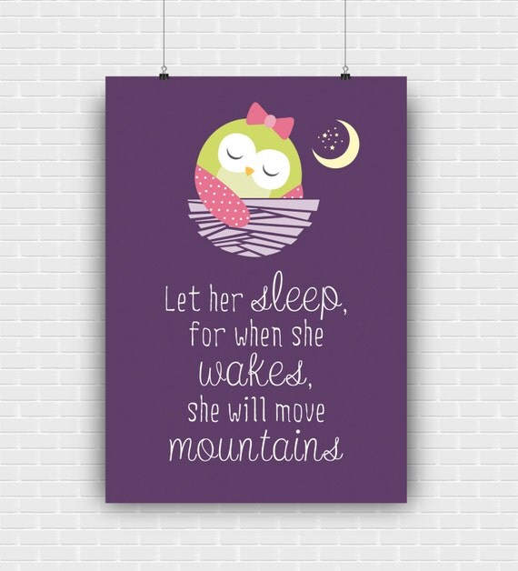 Let her sleep art print decoration for nursery by graphiccorner Let her sleep art print decoration for nursery by graphiccorner