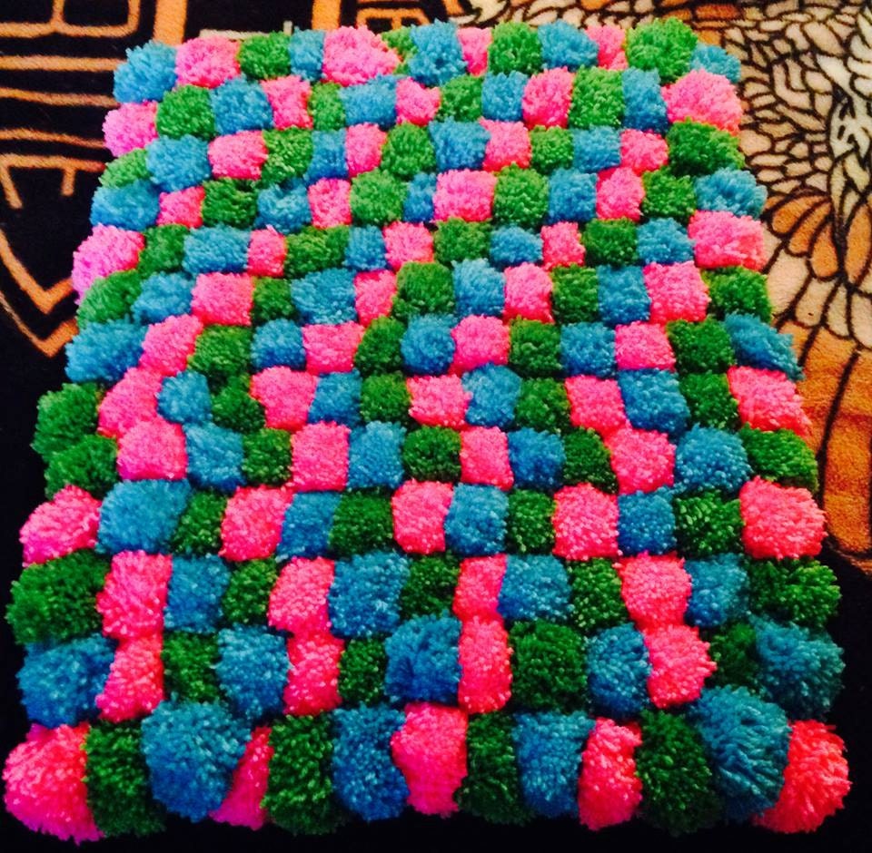 PomPom Rug by Oldtimersattic on Etsy