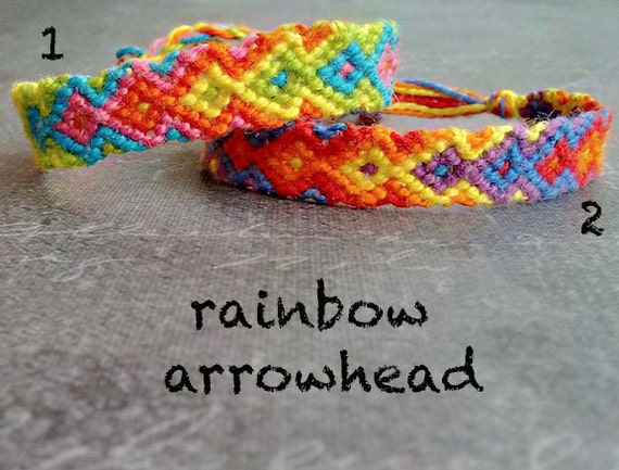Rainbow Arrowhead Friendship Bracelet by StrungOutBracelets