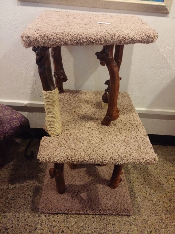 Items Similar To Natural Wood Cat Tree On Etsy