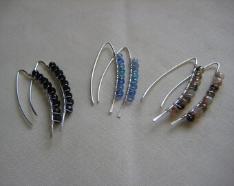 Silver/glass Earrings. Made to Order.