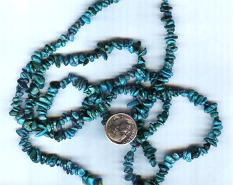 Earthy Turquoise Mini to Small Chip Beads Full 34"
