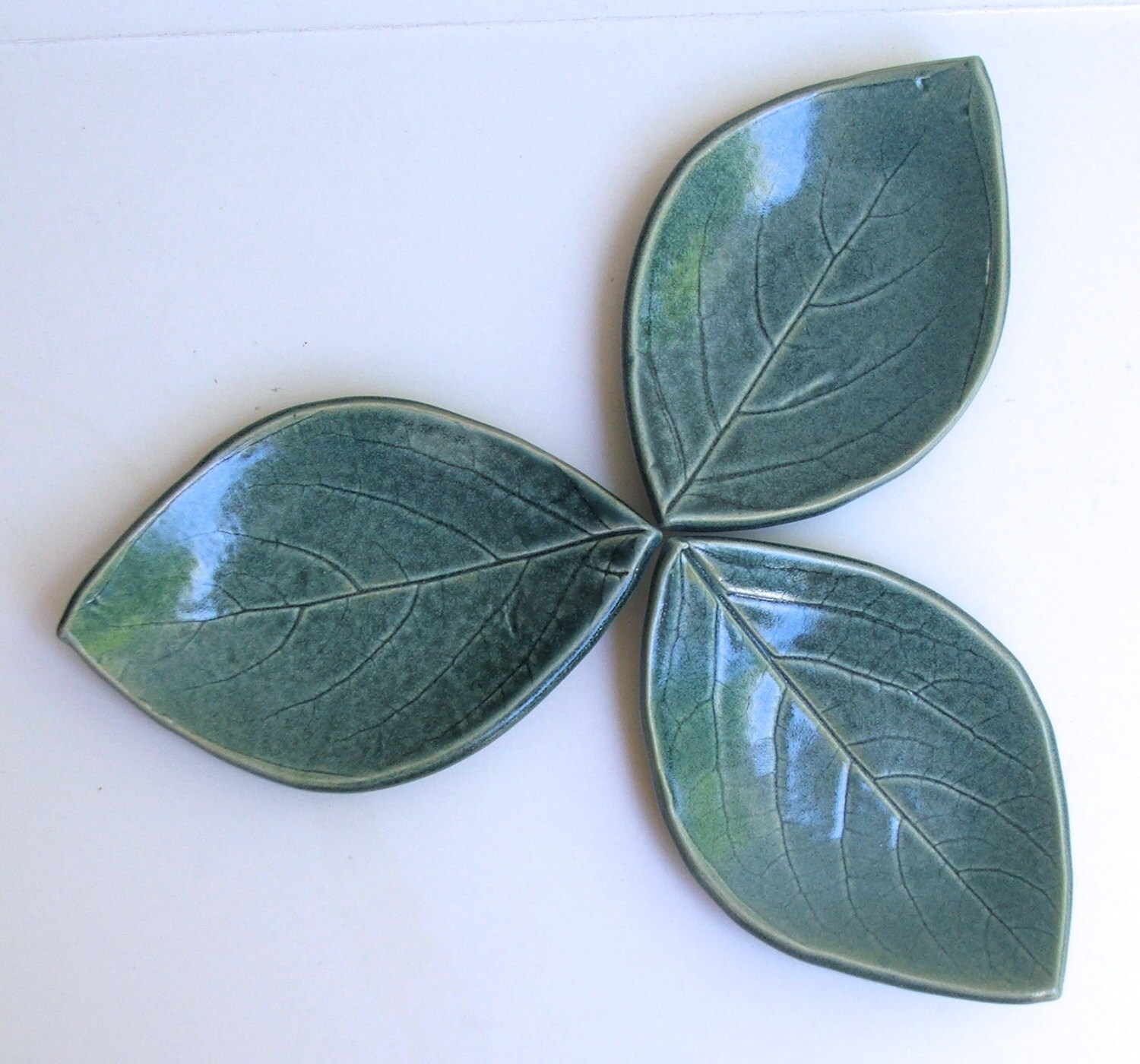 Ceramic Leaf Plates Set of Three Hand Built by PotterybySumiko