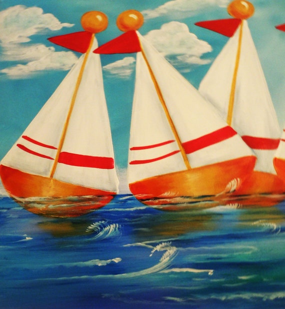 sailboat painting for nursery