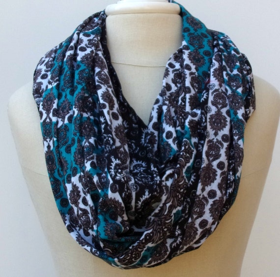 Cotton Infinity scarf Loop scarf block print scarf circle