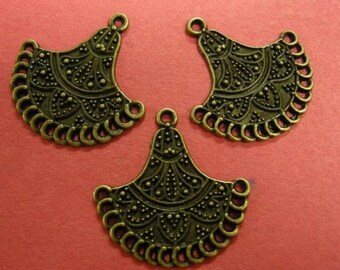 4pc antique bronze fancy pendant/connector-1737
