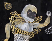 Sea Monkey Original Articulated Paper Beast Scene / Hinged Beasts Series