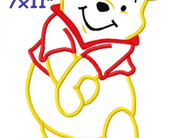P00H Bear Applique Design Machine Embroidery Pattern 4x4 5x7 6x10 7x11 INSTANT DOWNLOAD