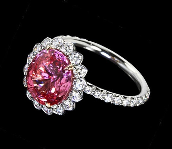 3 carat Pink halo diamond royal anniversary by diamondsfromnewyork