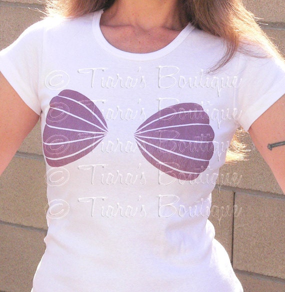 little birthday mermaid 4th shirt Top Shirt Seashell Shirt Bra Shirt Mermaid Little Seashell