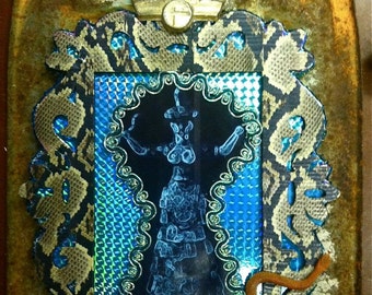 Snake Goddess of Knossos assemblage art bricolage
