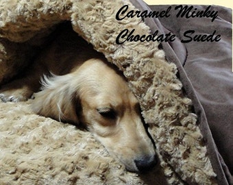 Snuggle Sack for dogs with Oval Bottom Option - 26" x 30" - Down Alternative - Includes Embroidered Personalization