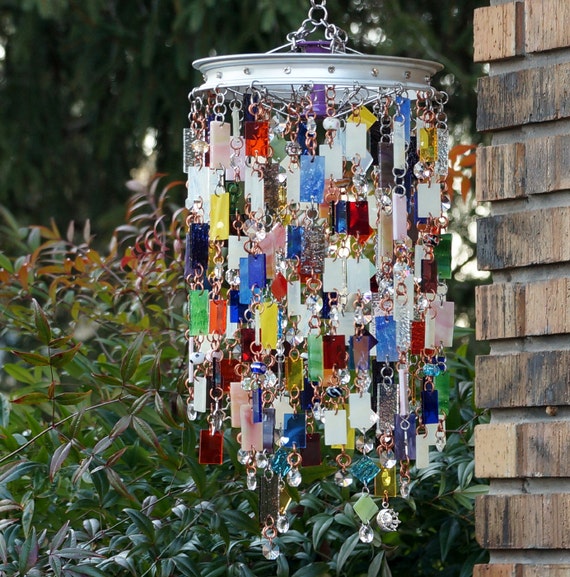 Unique One Of A Kind Bicycle Wheel Wind Chimes Suncatcher Unique One Of A Kind Bicycle Wheel Wind Chimes Suncatcher Ooak Stained Glass