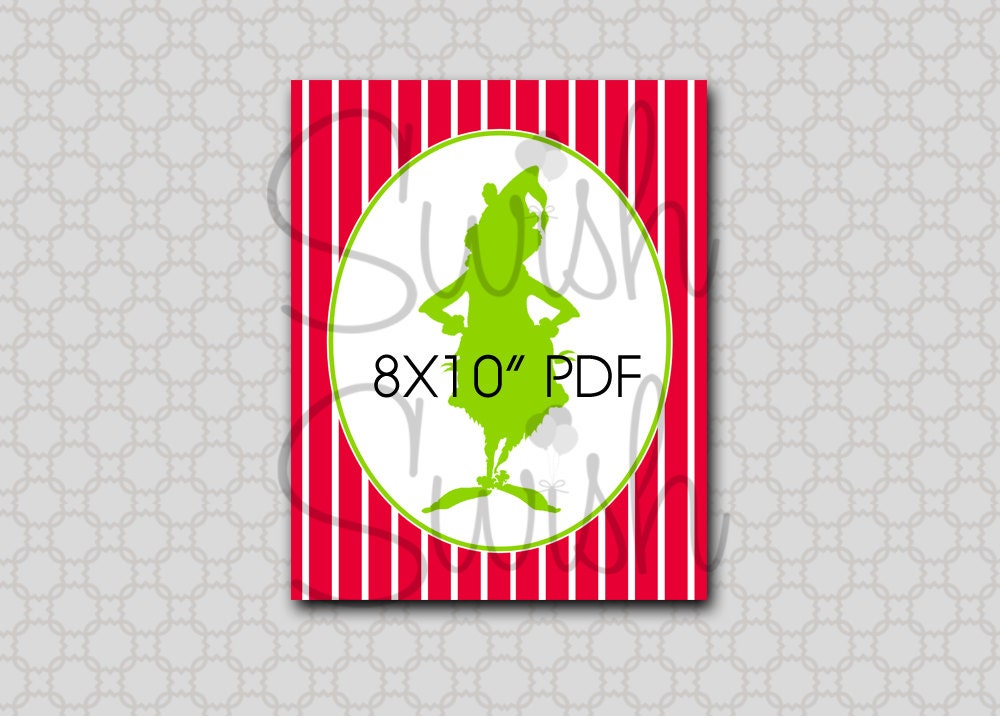 DIGITAL Grinch-themed 8x10 printable poster - Christmas Holiday - first birthday