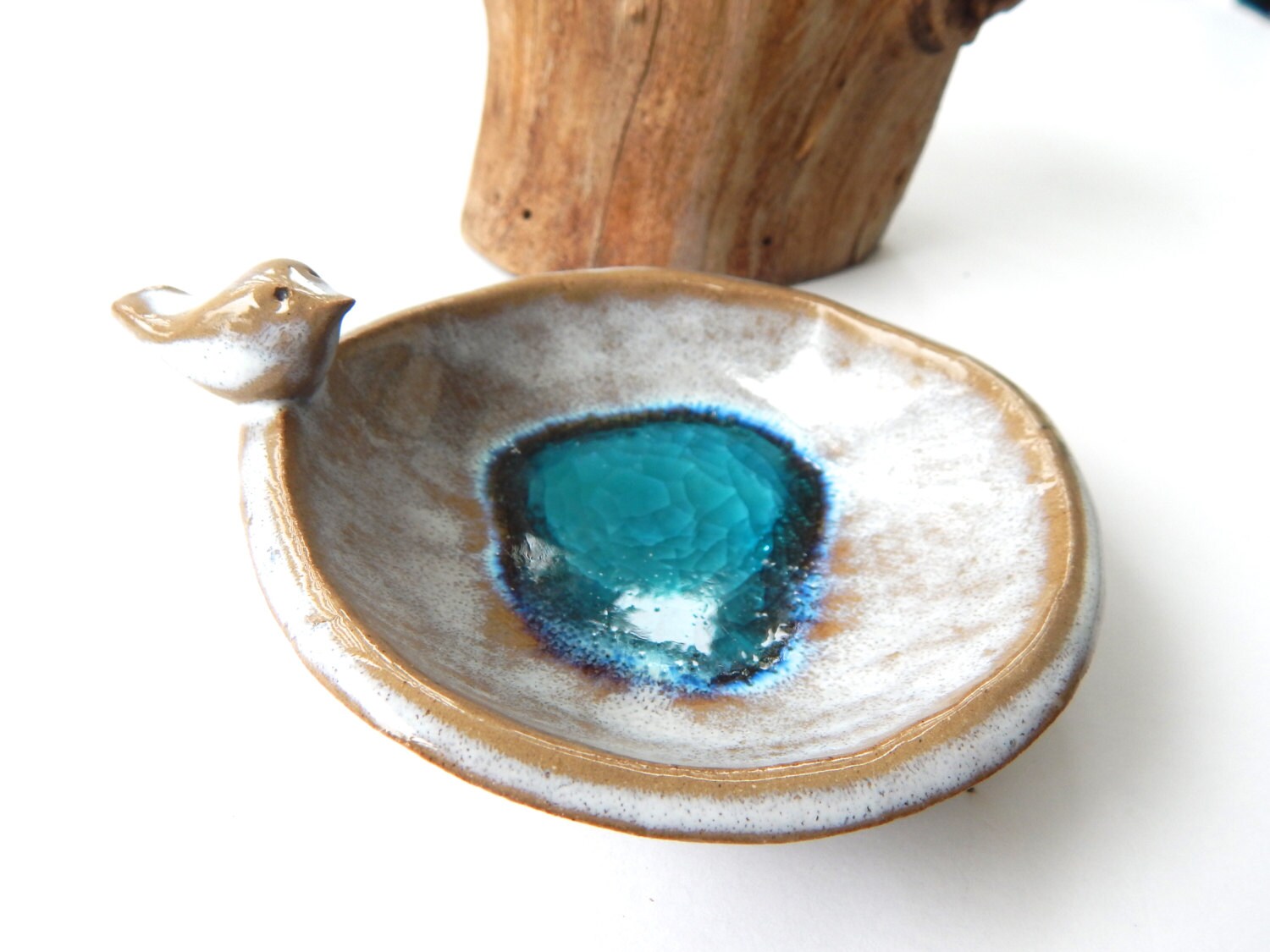 white and turquoise bird bath jewelry dish by shoehousestudio white and turquoise bird bath jewelry dish by shoehousestudio