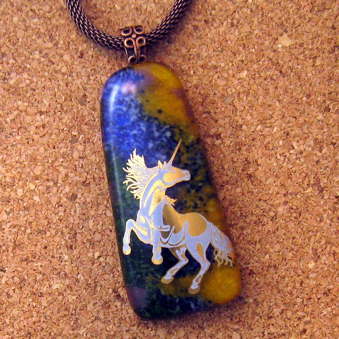 Fused Glass Pendant Unicorn Pendant Unicorn Jewelry