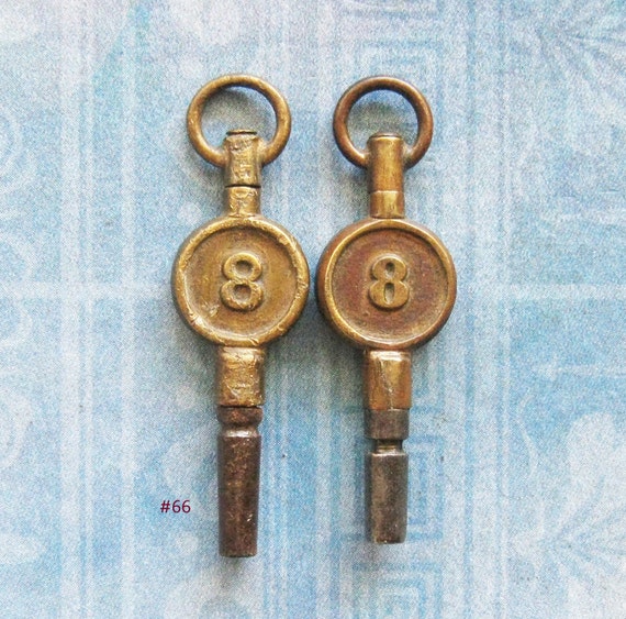 Pocket Watch Key Fob Relics Number 8 Victorian Brass by FOUNDLINGS