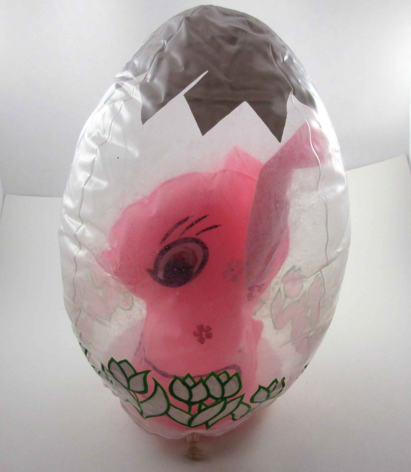 Vintage Inflatable Blow Up Pink Easter Bunny or Rabbit in