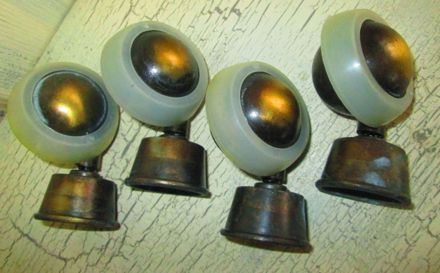 4 Shepherd Socket Cup Swivel Furniture Ball Casters Vintage Brass New