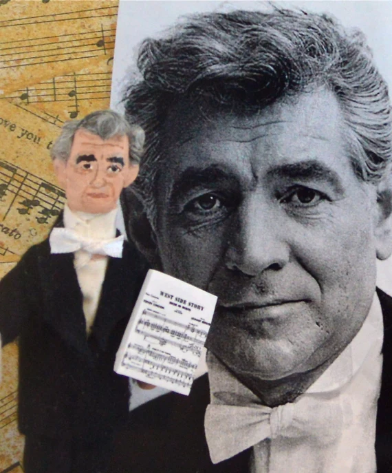 Leonard Bernstein Doll Miniature Composer Musical Writer Art for Musician