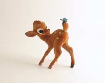 Vintage Deer Fawn Bambi Figurine Western Germany Christmas Decoration