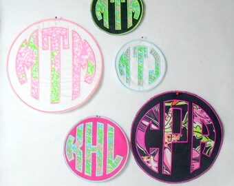 Lilly Pulitzer Fabric Monogram Applique Patch - Iron on or Sew - 3 Sizes