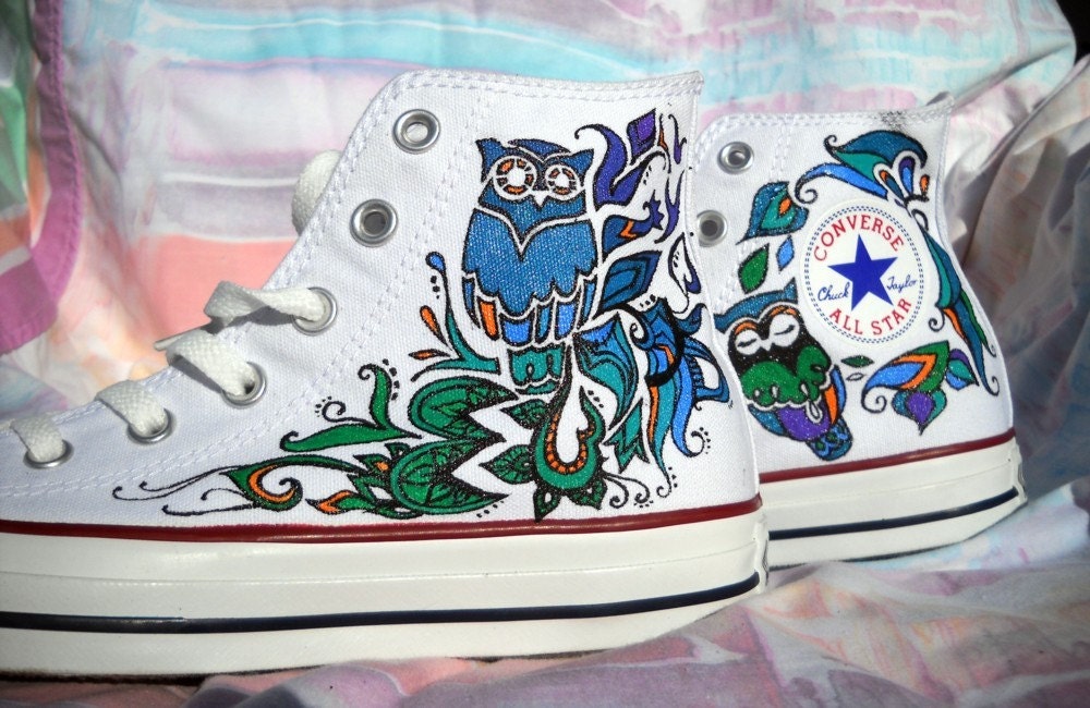 Custom Hand Painted Converse Shoes by EarthtoMarsDesigns on Etsy