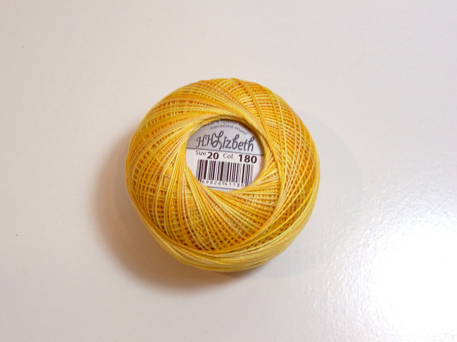 Yellow Tatting Thread Lizbeth Size 20 Cotton Crochet Thread
