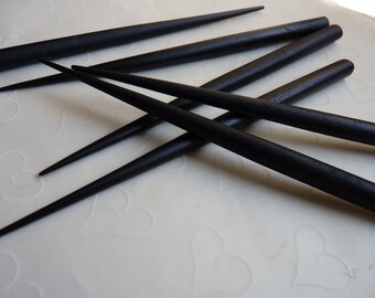 10 pieces ( 5 pairs ) of BLACK Dyed Wood Hair stick - 6 inches long
