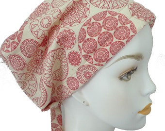 Red Antique White Cancer Chemo Scarf Hat Turban Hair Head Wrap Cap Hair Loss Alopecia Headcover