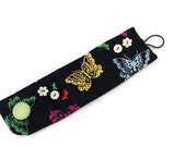 Rainbow Butterflies Hand Embroidery and Button Embellished Toggle Button Wrist Cuff