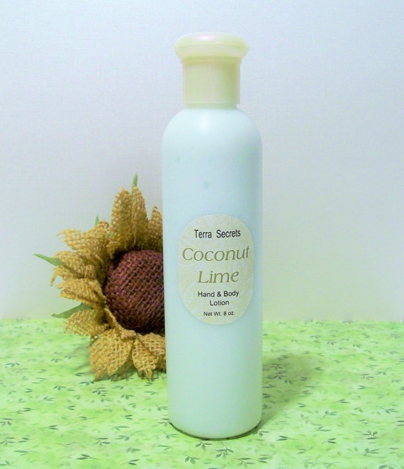 Coconut Lime Hand and Body Lotion Dry Skin Cream by TerraSecrets