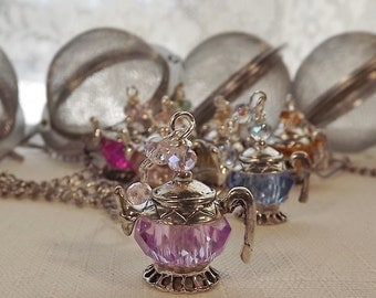 Lavender, Crystal, Teapot, Tea Ball, Tea Strainer