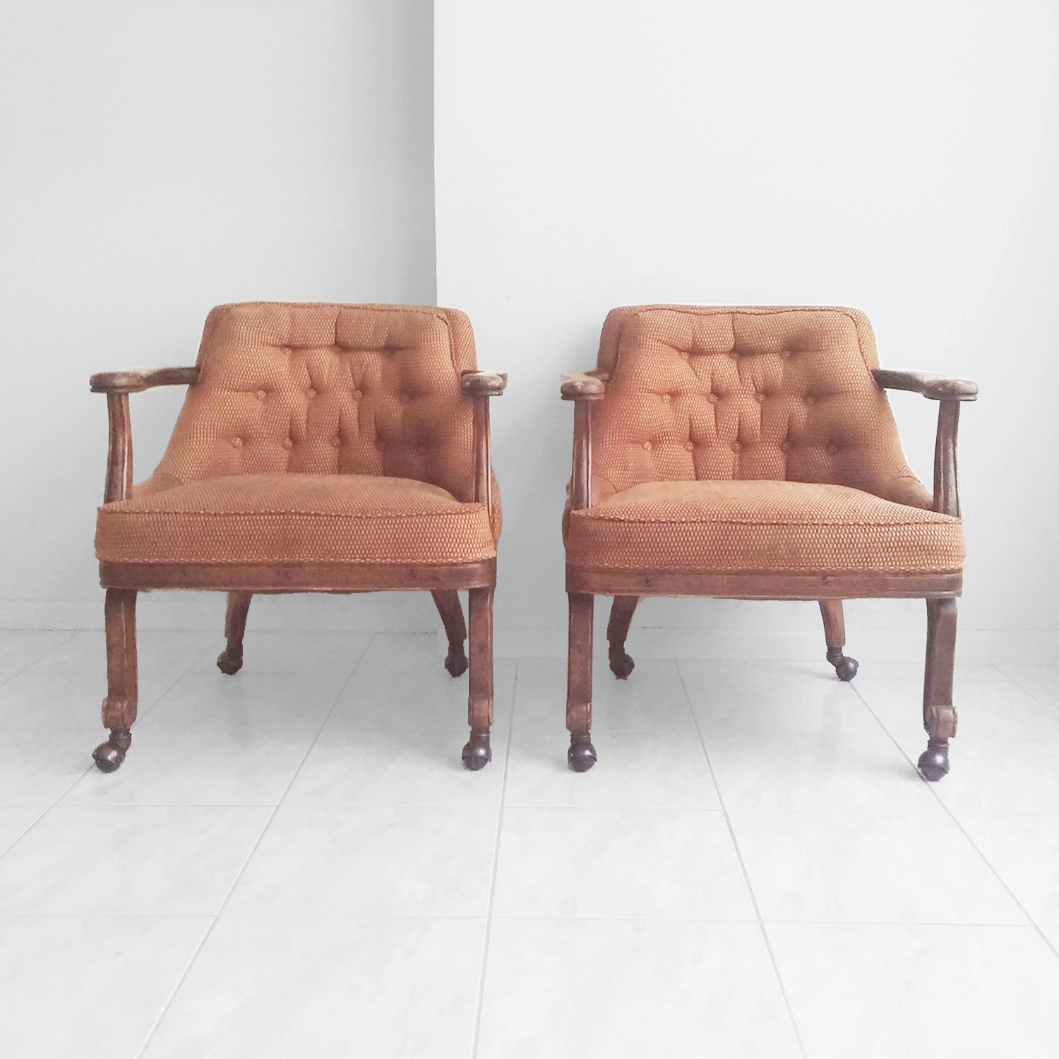 2 rustic FRENCH country style arm chairs by misovintage on Etsy