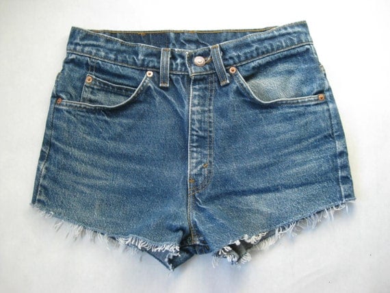 Vintage 70s Leivs Denim Cut Off Shorts. by TimeBombVintage